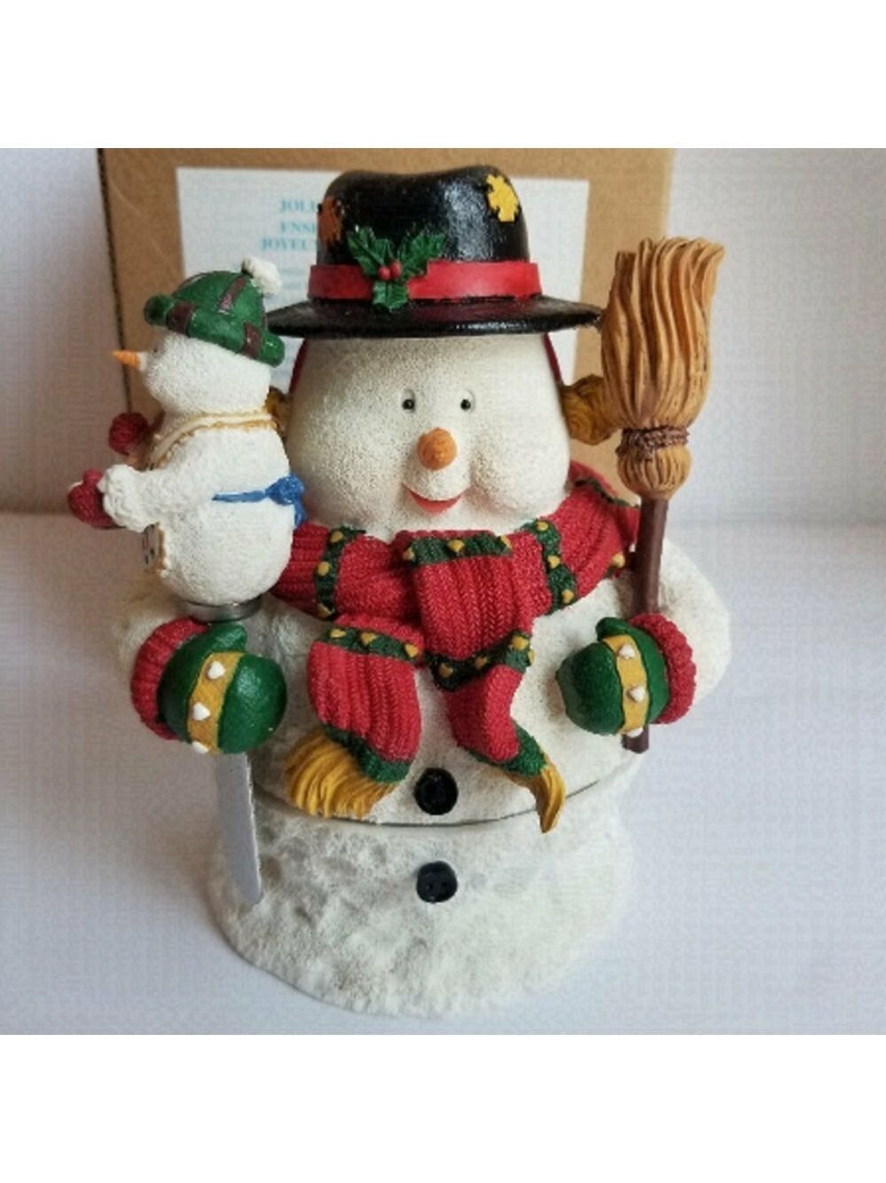Avon Jolly Snowman Dip Set 2 Piece with Stainless Steel Spreader Knife